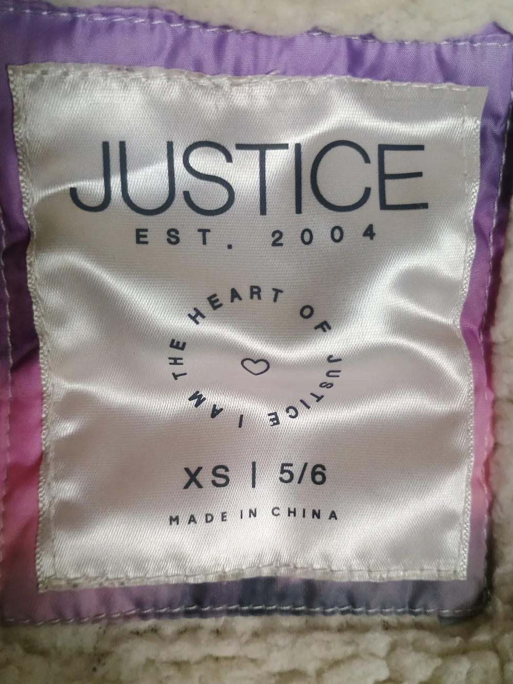 Justice XS | 5/6 Girl's Tie Dye Pastel  Matte Puffer Bomber Faux-Fur Hood Trim